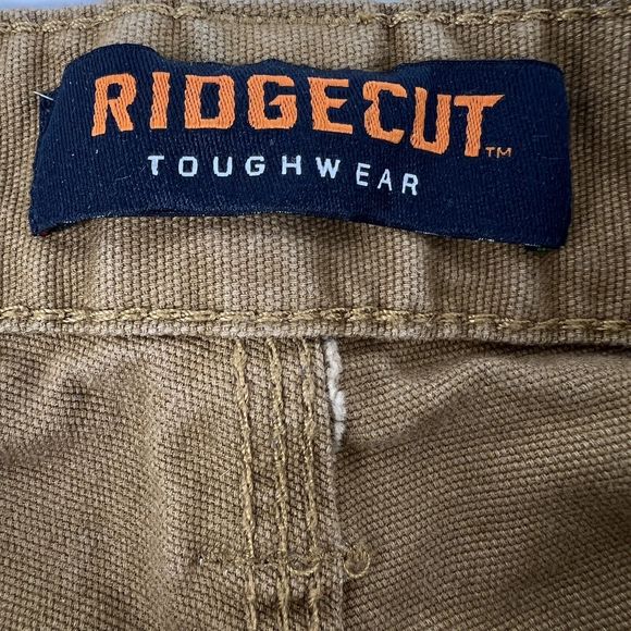 Ridge cut Toughwear Brown Canvas Work Pants Men’s 34x29 Actual Straight Cut Flaw - Picture 10 of 16